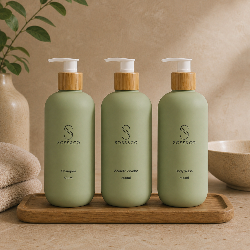 Set de 3 dispensadores recargables 500 ml – Verde aguacate