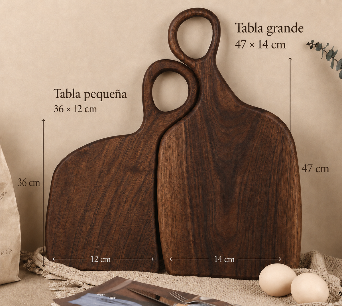 Set de 2 Tablas Enamoradas de Tzalam para Charcutería