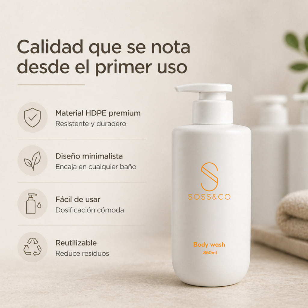 Set de 3 dispensadores recargables 350 ml – Blanco