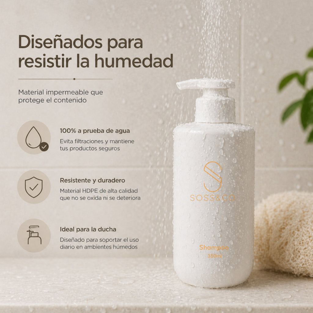 Set de 3 dispensadores recargables 350 ml – Blanco