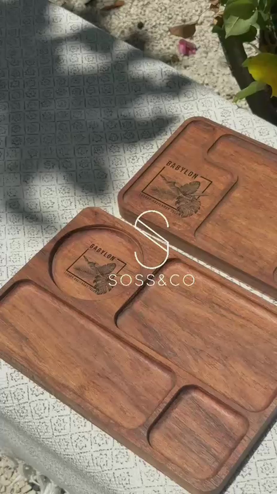 Charola de Tzalam para Botanas con 4 Compartimentos